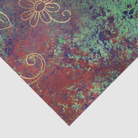  Gold Floral Grunge Damask Tissuepapier (Detail)