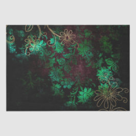  Gold Floral Grunge Damask Tissuepapier