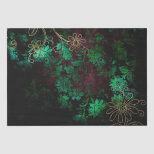  Gold Floral Grunge Damask Tissuepapier