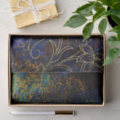 Gold Floral Grunge Damask Tissuepapier (Geschenk)
