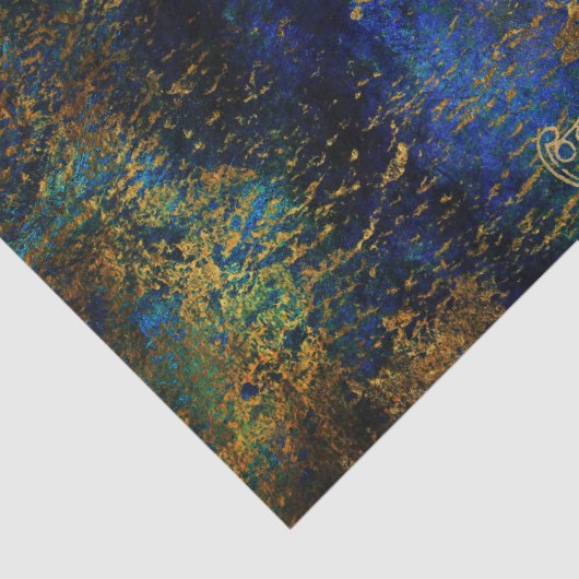 Gold Floral Grunge Damask Tissuepapier (Detail)