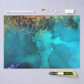  Gold Floral Grunge Harlequin Damask Tissuepapier (Craft)