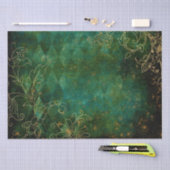  Gold Floral Grunge Harlequin Damask Tissuepapier (Craft)