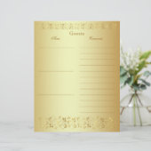 Gold Floral Guest Book Paper (Staand voorkant)