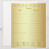 Gold Floral Guest Book Paper (Voorkant / Achterkant)