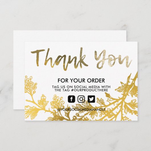 Gold Floral  Hartelijk dank voor de toevoeging van (Voorkant / Achterkant)