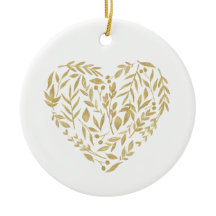 Gold Floral Heart Wedding Mr & Mrs Date Location