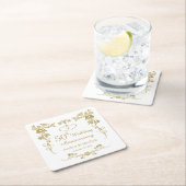 Gold Floral Hearts 50th Wedding Jubileum Kartonnen Onderzetters (Insitu)