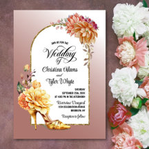 Gold Floral High Hiel Blush Pink Arch Weddenschap