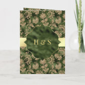 Gold Floral Hunter Green Islamic Muslim Wedding (Achterkant)