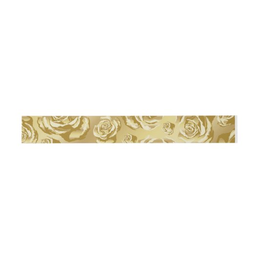 Gold Floral Invitation Belly Band Uitnodigingen Wikkel (Vlak)
