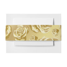 Gold Floral Invitation Belly Band