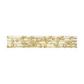 Gold Floral Invitation Belly Band Uitnodigingen Wikkel (Vlak)