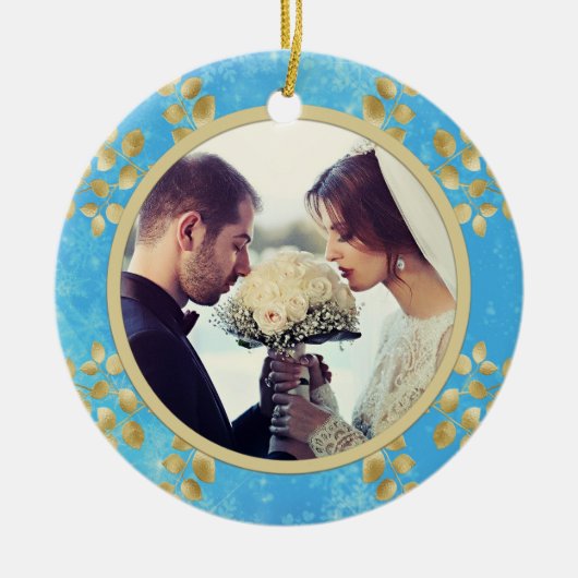 Gold Floral Keramisch Ornament (Voorkant)