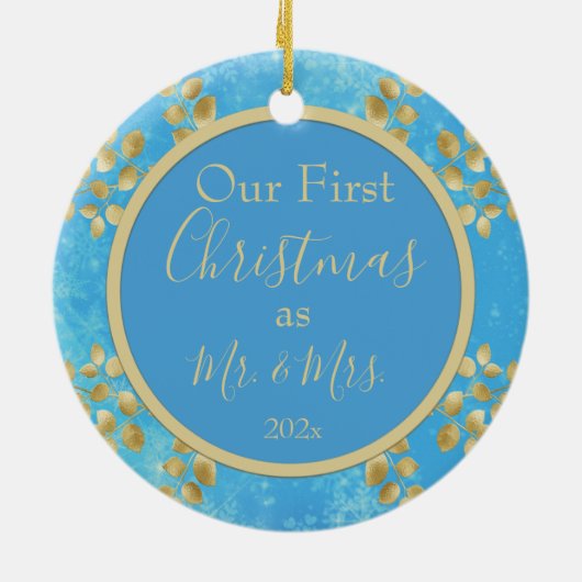 Gold Floral Keramisch Ornament (Achterkant)