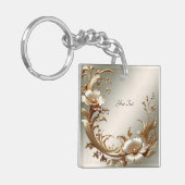 Gold Floral Keychain (Voorkant Links)
