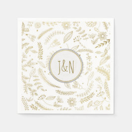 Gold Floral laat rotsvaste weddenschappen achter Servetten
