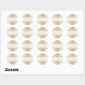 Gold  Floral Lace Dank je wel Typografie Ronde Sticker (Vel)