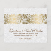 Gold Floral Lace met witte achtergrond Flyer (Achterkant)