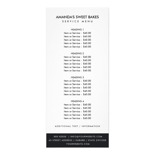 GOLD FLORAL LAUREL WREATH INITIAAL PRICE SERVICE RECLAMEKAART (Voorkant)