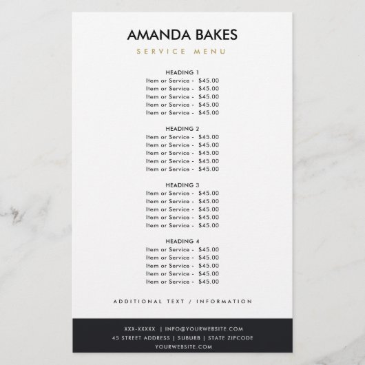 GOLD FLORAL LAUREL WREATH INITIAAL PRICTION SERVIC FLYER (Voorkant)