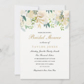 Gold Floral Leaf Vrijgezellenfeest uitnodiging (Voorkant)