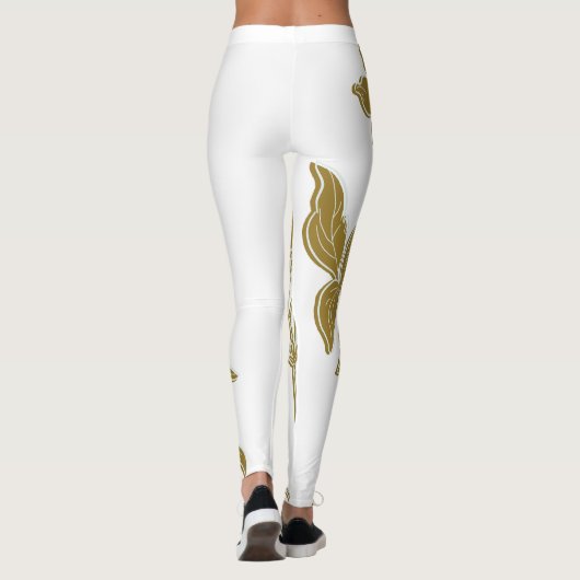 Gold Floral Leggings (Achterkant)