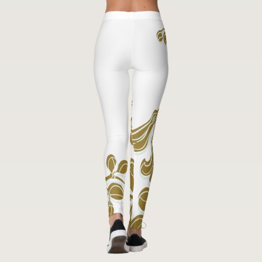Gold Floral Leggings (Achterkant)