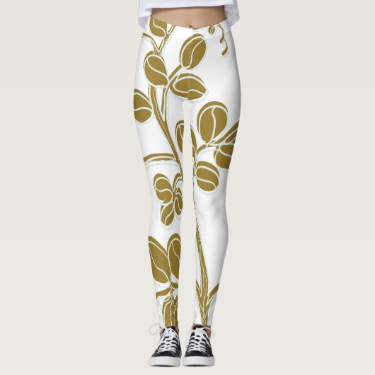 Gold Floral Leggings (Voorkant)