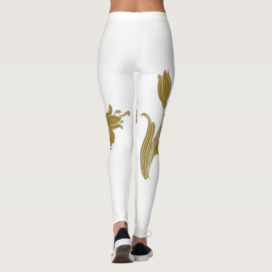 Gold Floral Leggings (Achterkant)