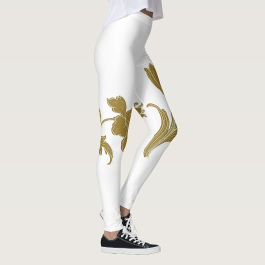 Gold Floral Leggings (Rechts)