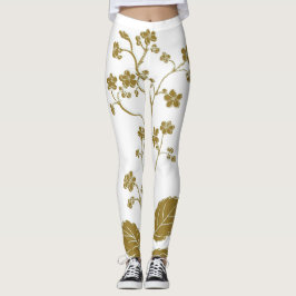 Gold Floral Leggings