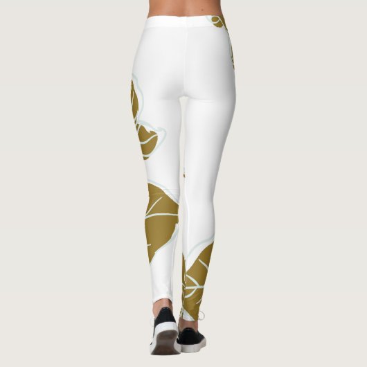 Gold Floral Leggings (Achterkant)