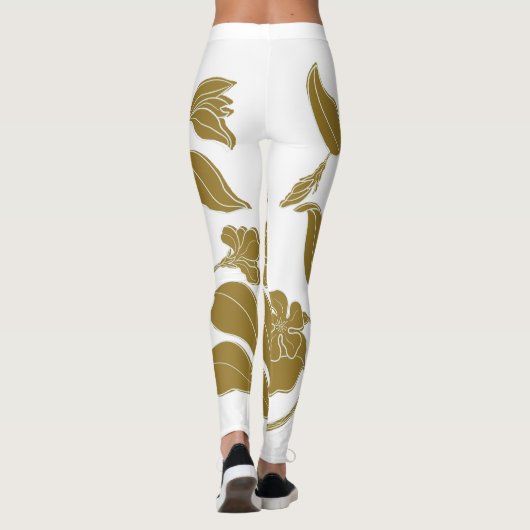 Gold Floral Leggings (Achterkant)