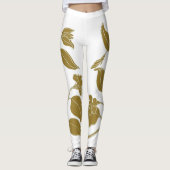 Gold Floral Leggings (Voorkant)