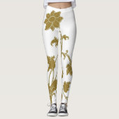 Gold Floral Leggings (Voorkant)