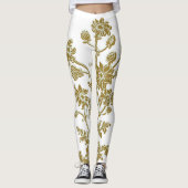 Gold Floral Leggings (Voorkant)