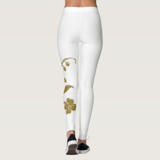 Gold Floral Leggings (Achterkant)