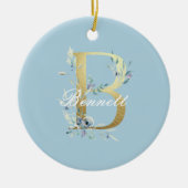 Gold Floral Letter "B"  Keramisch Ornament (Voorkant)
