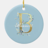 Gold Floral Letter "B"  Keramisch Ornament (Achterkant)