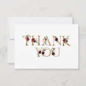 Gold Floral letters Elegant Chic White Hartelijk d Bedankkaart (Voorkant)