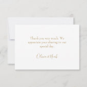 Gold Floral letters Elegant Chic White Hartelijk d Bedankkaart (Achterkant)