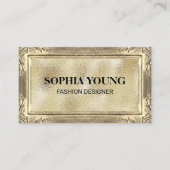 Gold Floral Lijst | Gold Foil Shimmer Visitekaartje (Voorkant)