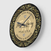 Gold Floral Lijst Gold Wedding Jubileum Grote Klok (Hoek)