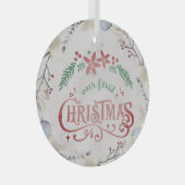 Gold, Floral Lijst kersthuwelijk Glas Ornament (Voorkant Rechts)