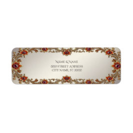 Gold Floral Lijst Retour Adres Label