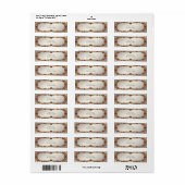 Gold Floral Lijst Retour Adres Label (Full Sheet)