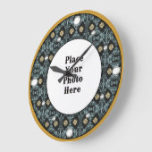 Gold Floral Lijst Uw fotowandklok Grote Klok (Hoek)