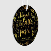 Gold Floral Little but Fierce William Shakespeare Ornament (voorkant)