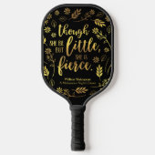 Gold Floral Little but Fierce William Shakespeare Pickleball Paddle (Voorkant)